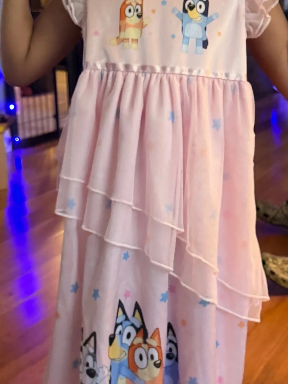 Girls' Pastel Rainbow Tulle - Pink bluey, tullie pink princess, black cat dress